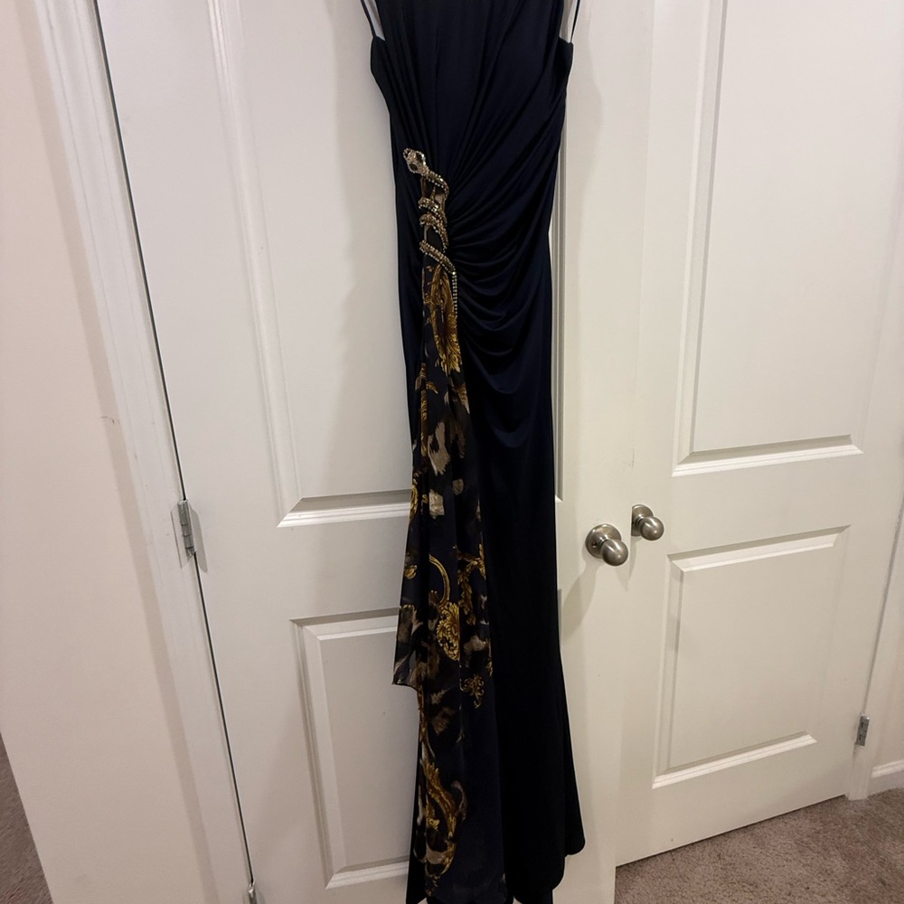 Elegant Black and Gold Evening Dress